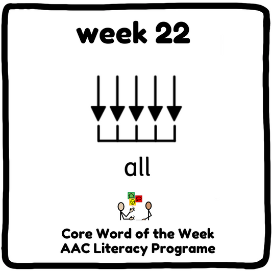 What 'all' my sensory learners will be learning this week - Week 22 of my Core Word Programme - 'all'