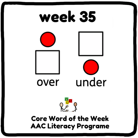 It's time to 'under'stand what is happening 'over' in my sensory classroom this week! Core Word Programme Week 35 - 'under' and 'over'