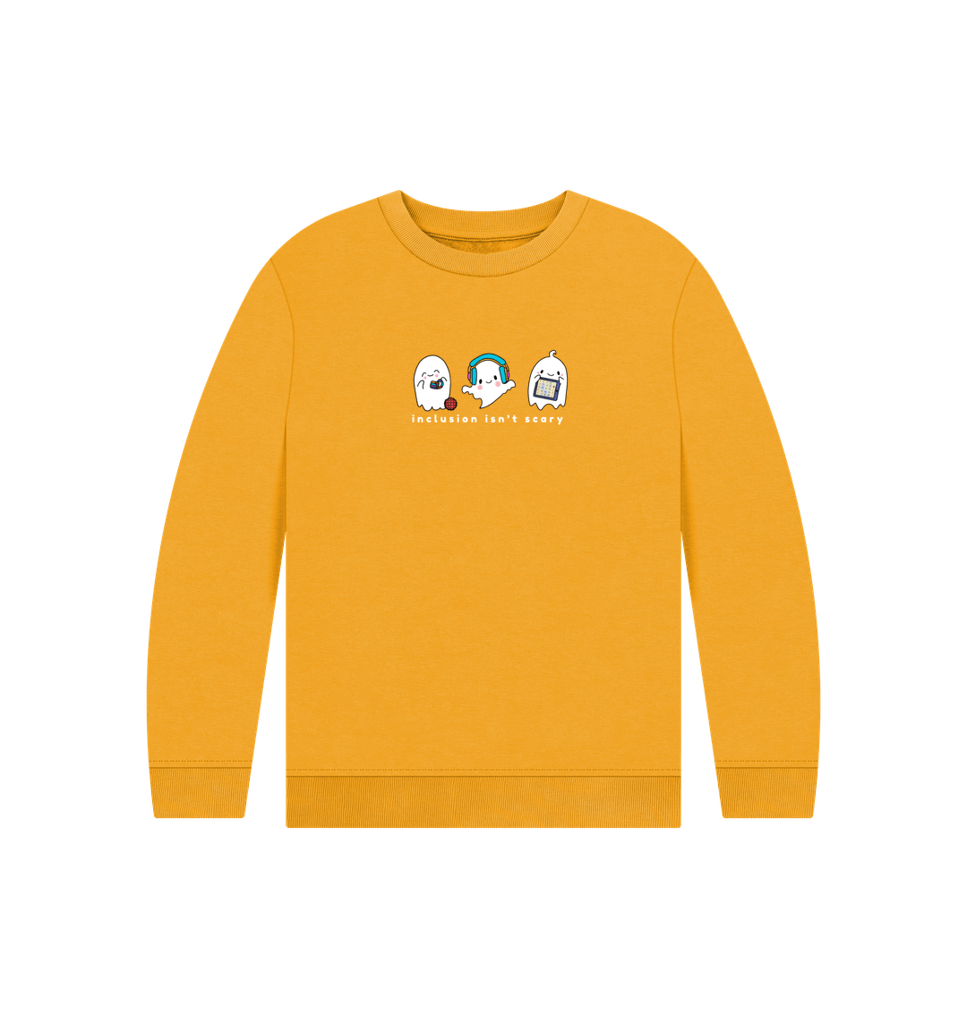 Mustard Printed Kids Jumper