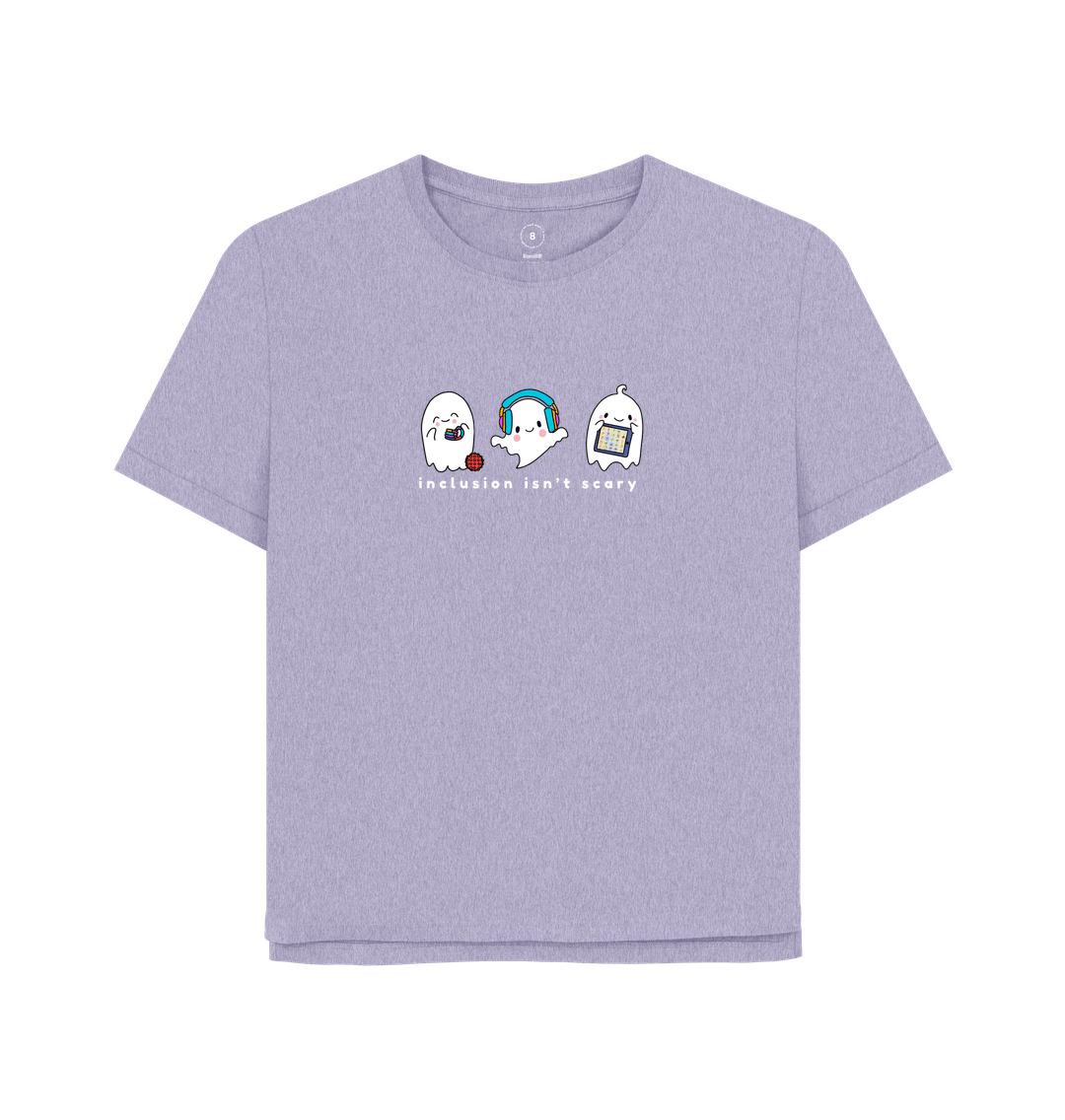 Lavender Inclusion Isn't Scary Women's Oversized Tee