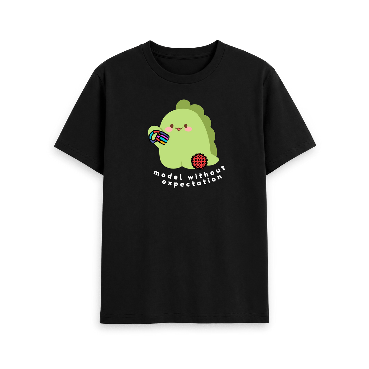 Black Printed T-shirt Front