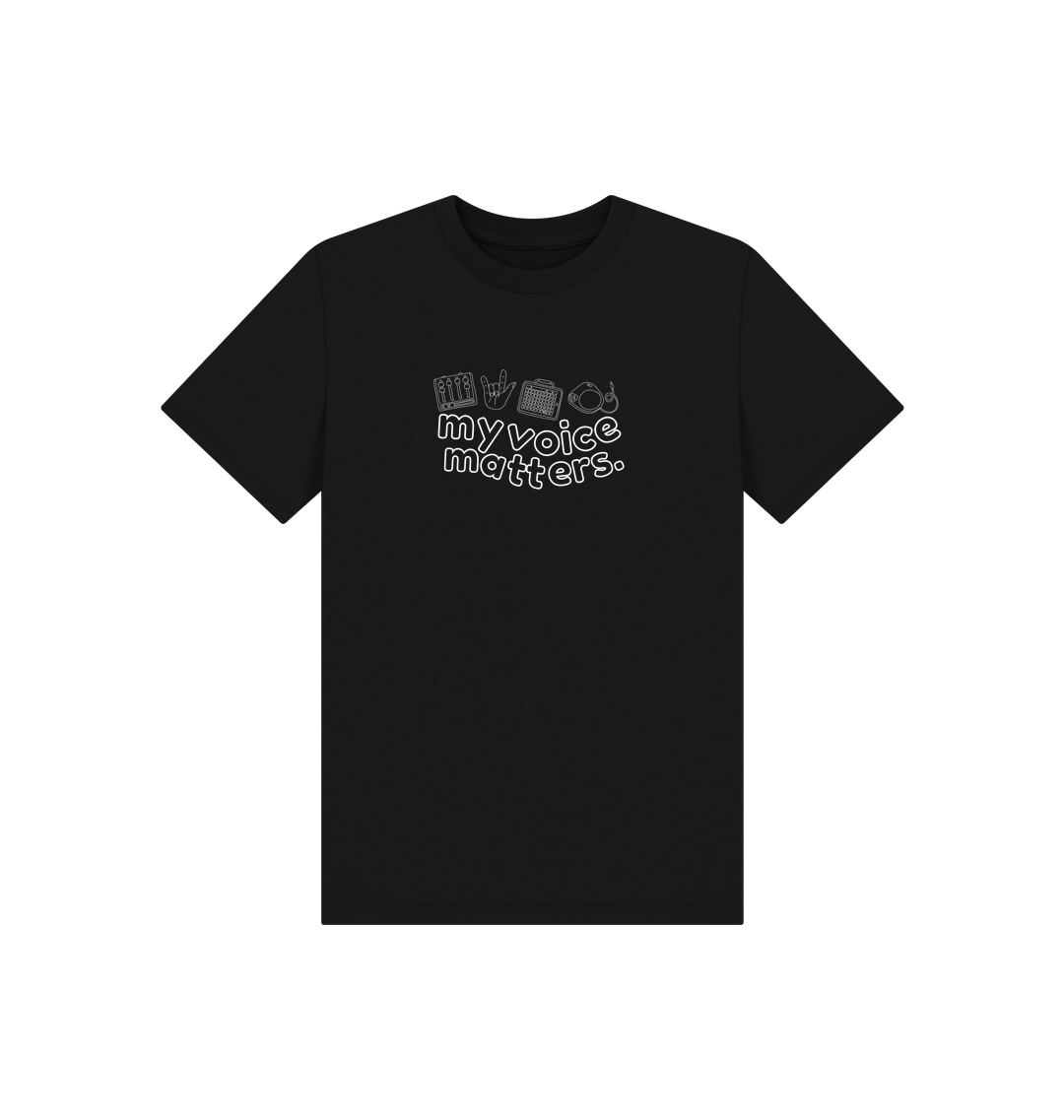 Black Printed Kids T-Shirt