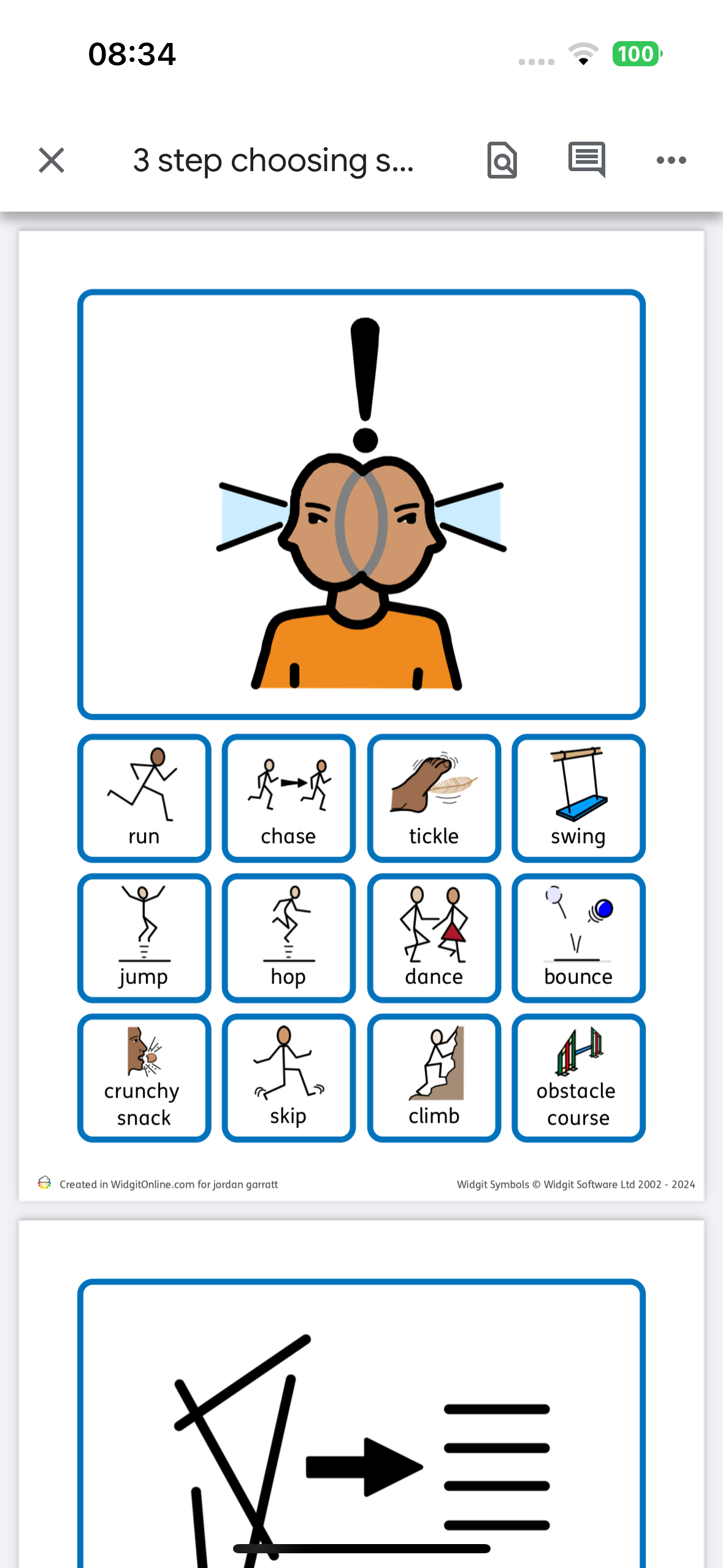 Sensory Diet Printout