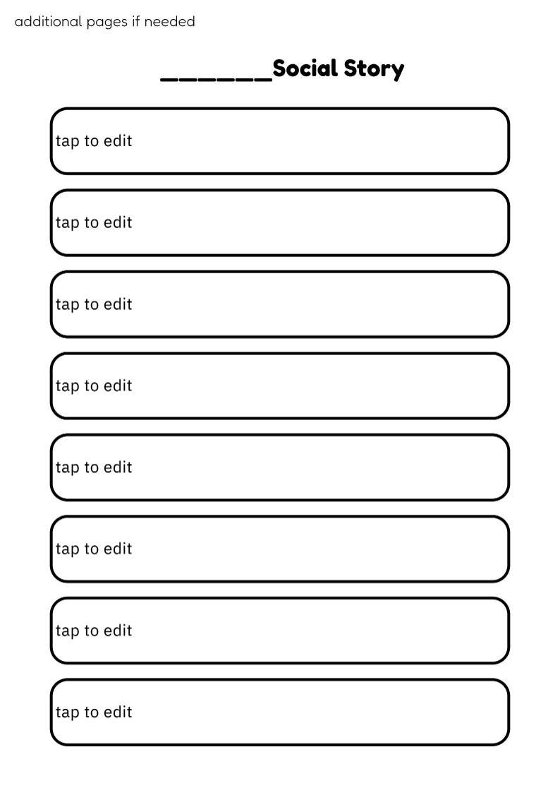 Editable Social Story Template