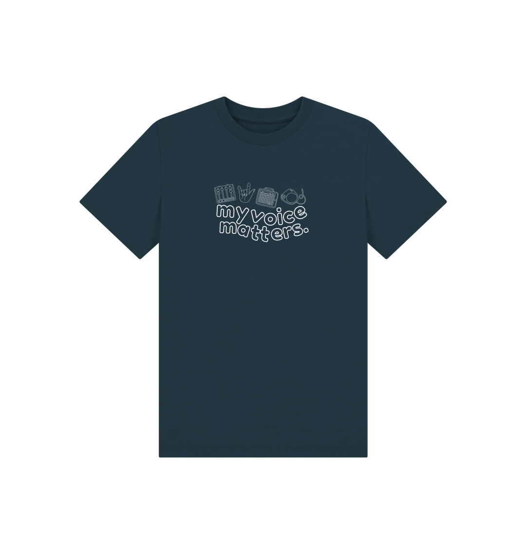 Denim Blue Printed Kids T-Shirt