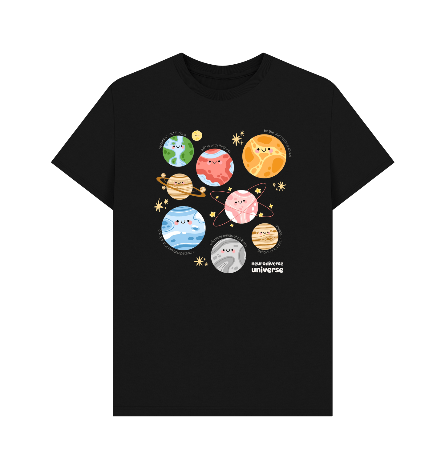 Black Printed T-shirt Front