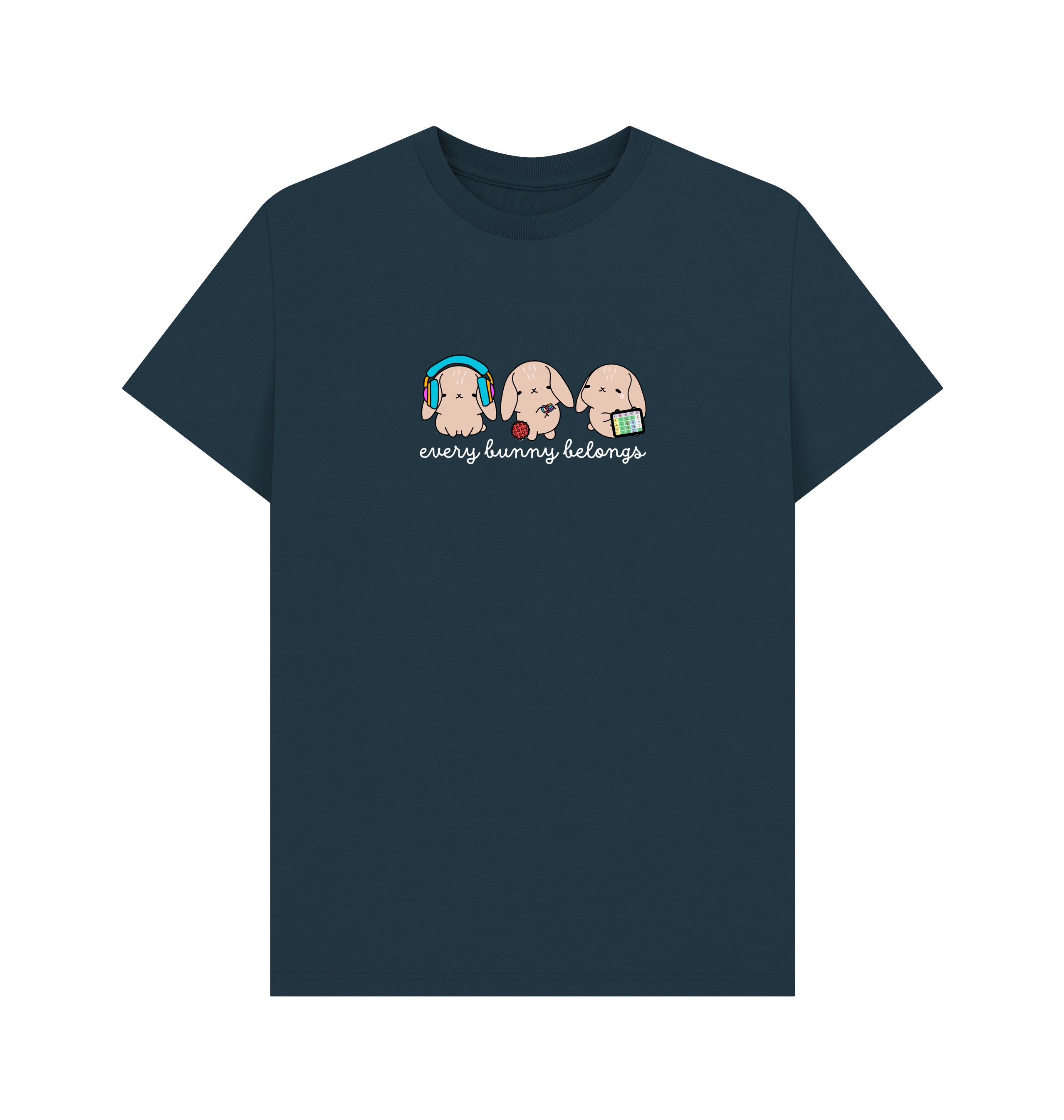 Denim Blue Printed T-shirt Front