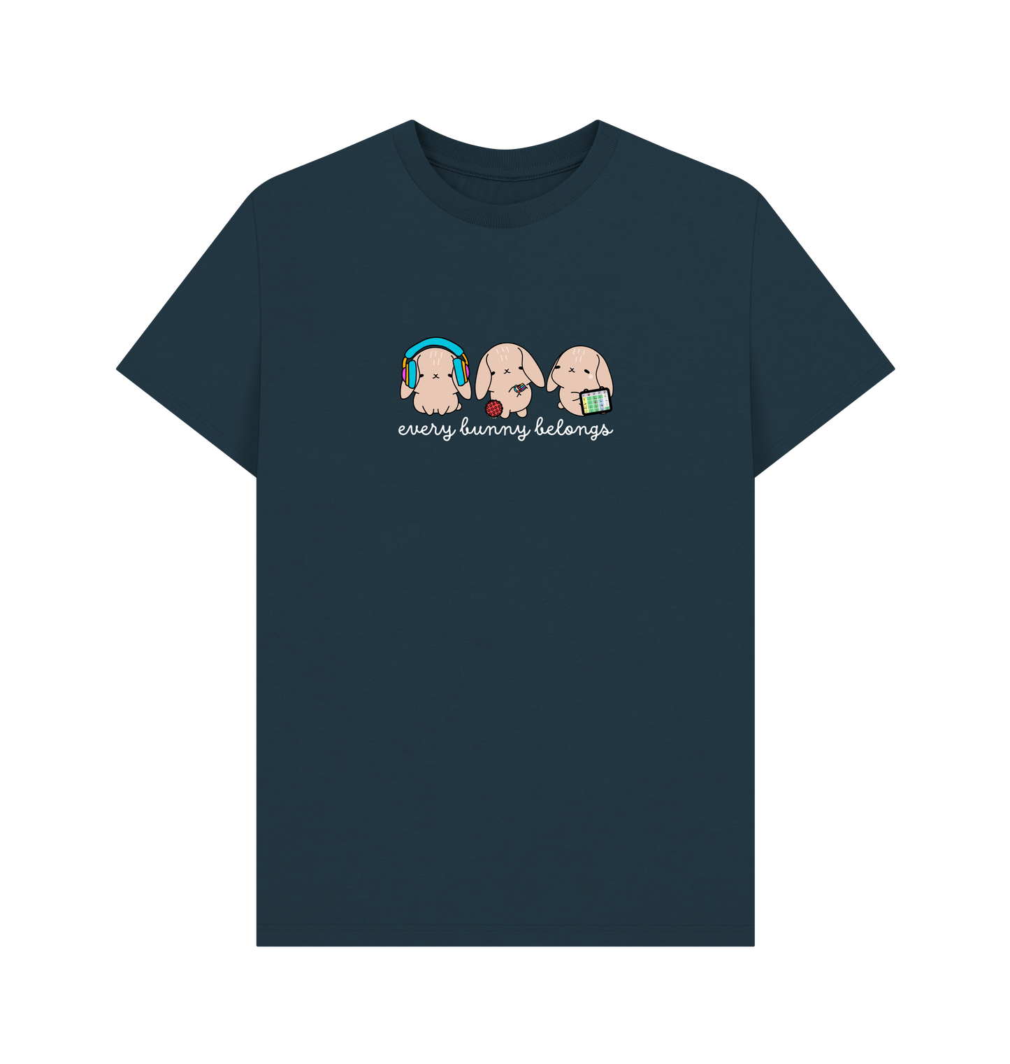 Denim Blue Printed T-shirt Front