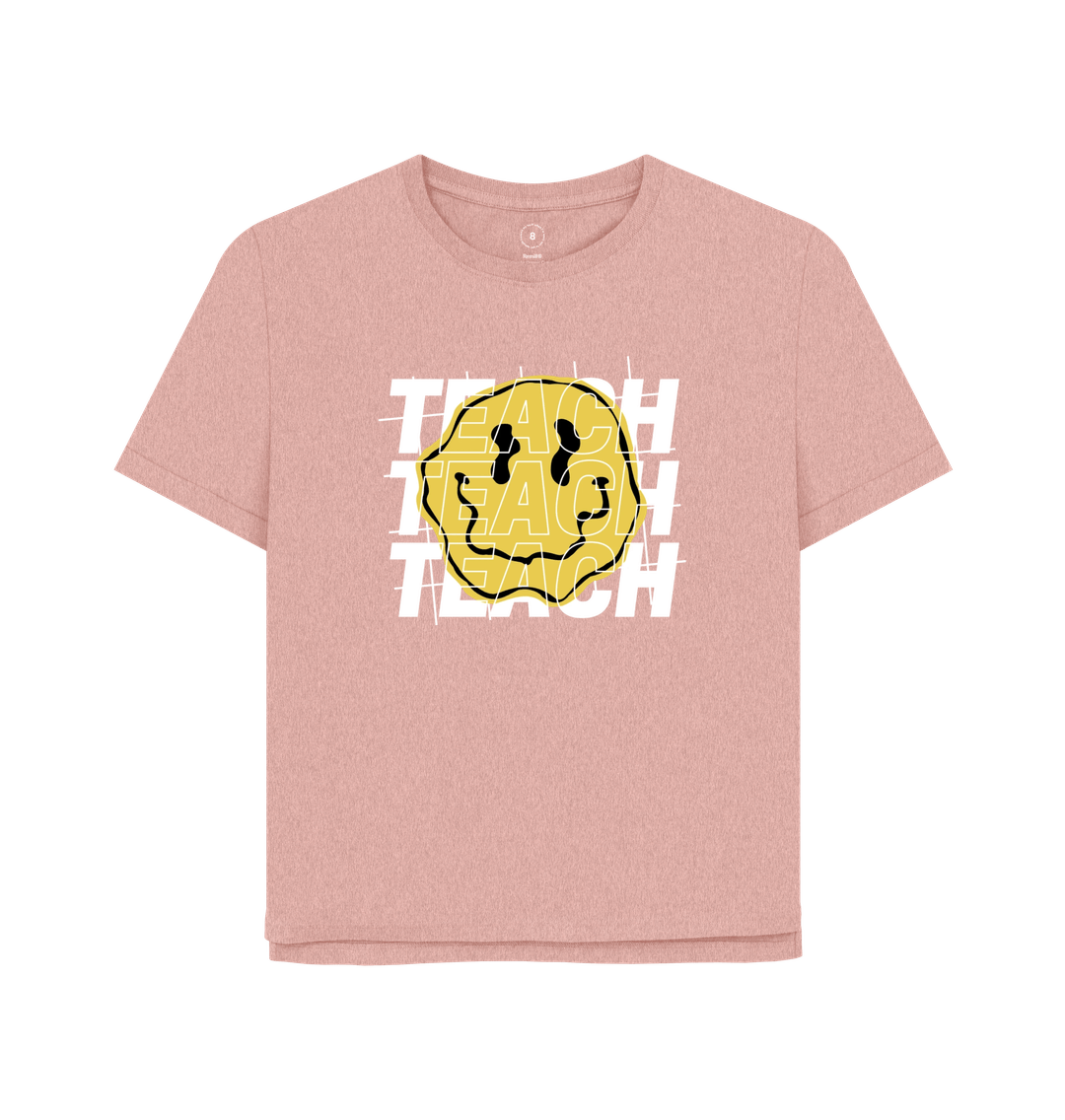 Sunset Pink Teach Sensory Women's Oversized Tee