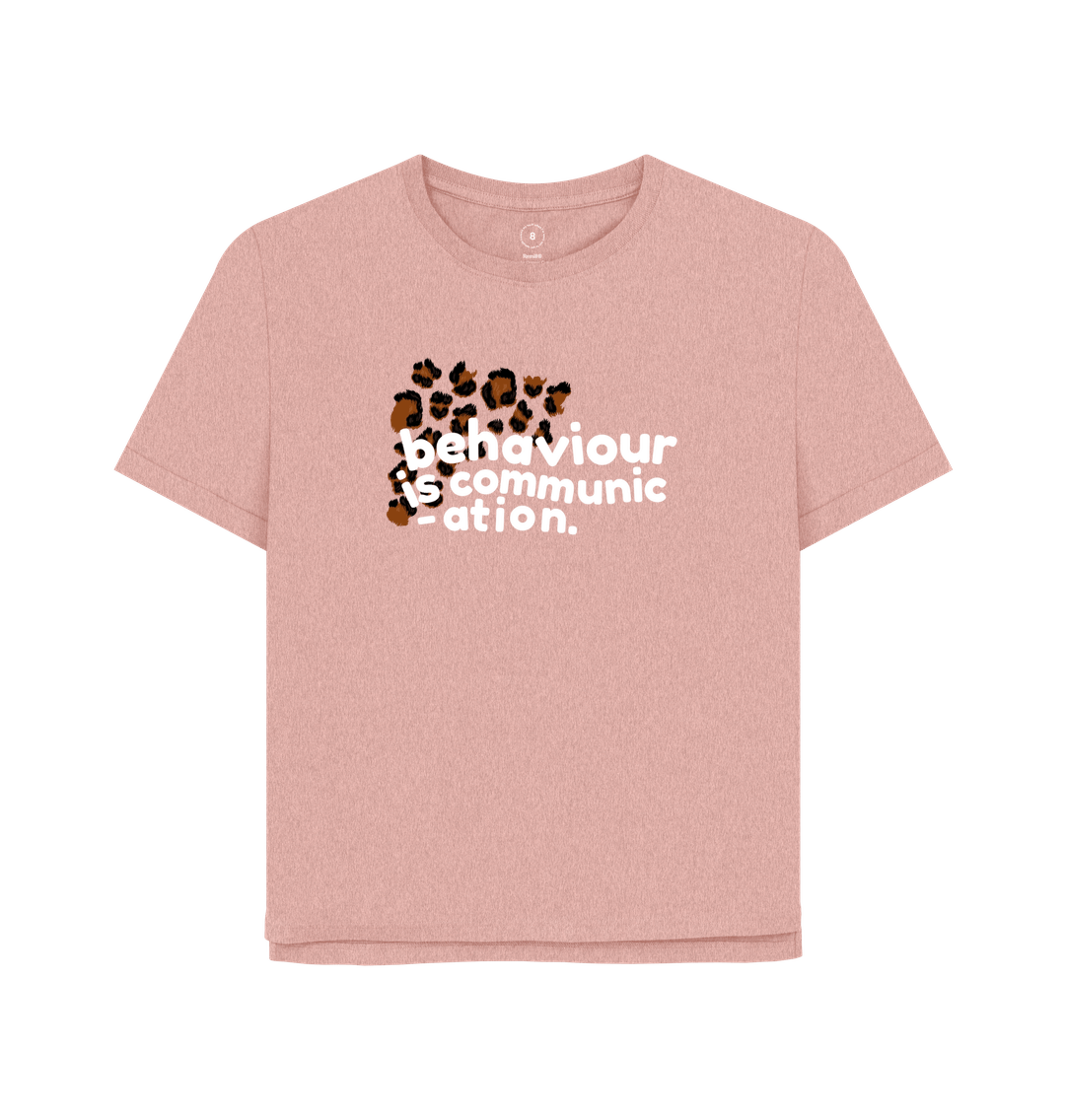 Sunset Pink Behaviour is Communication Women's Oversized Tee