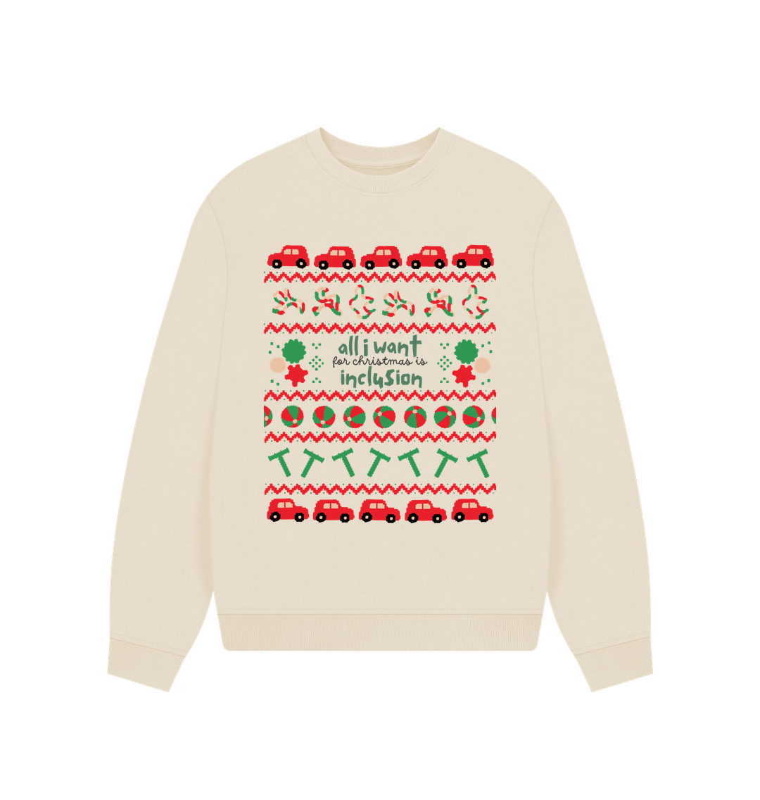 Oat Sensory All I want for Christmas Women's oversized Sweater (light)