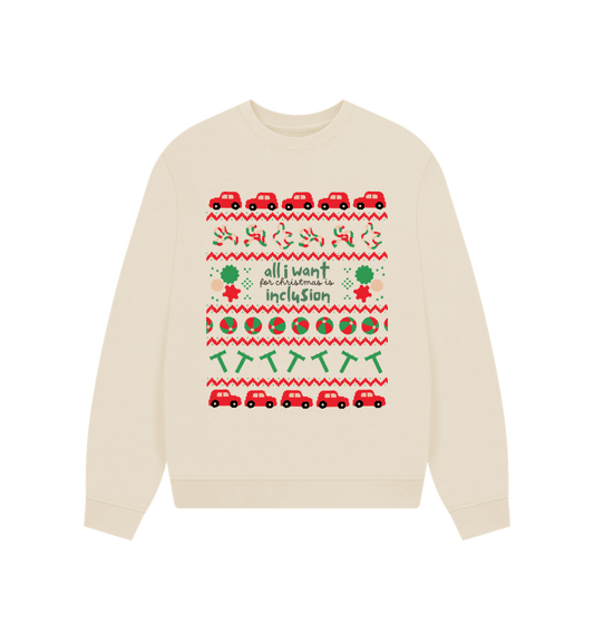 Oat Sensory All I want for Christmas Women's oversized Sweater (light)