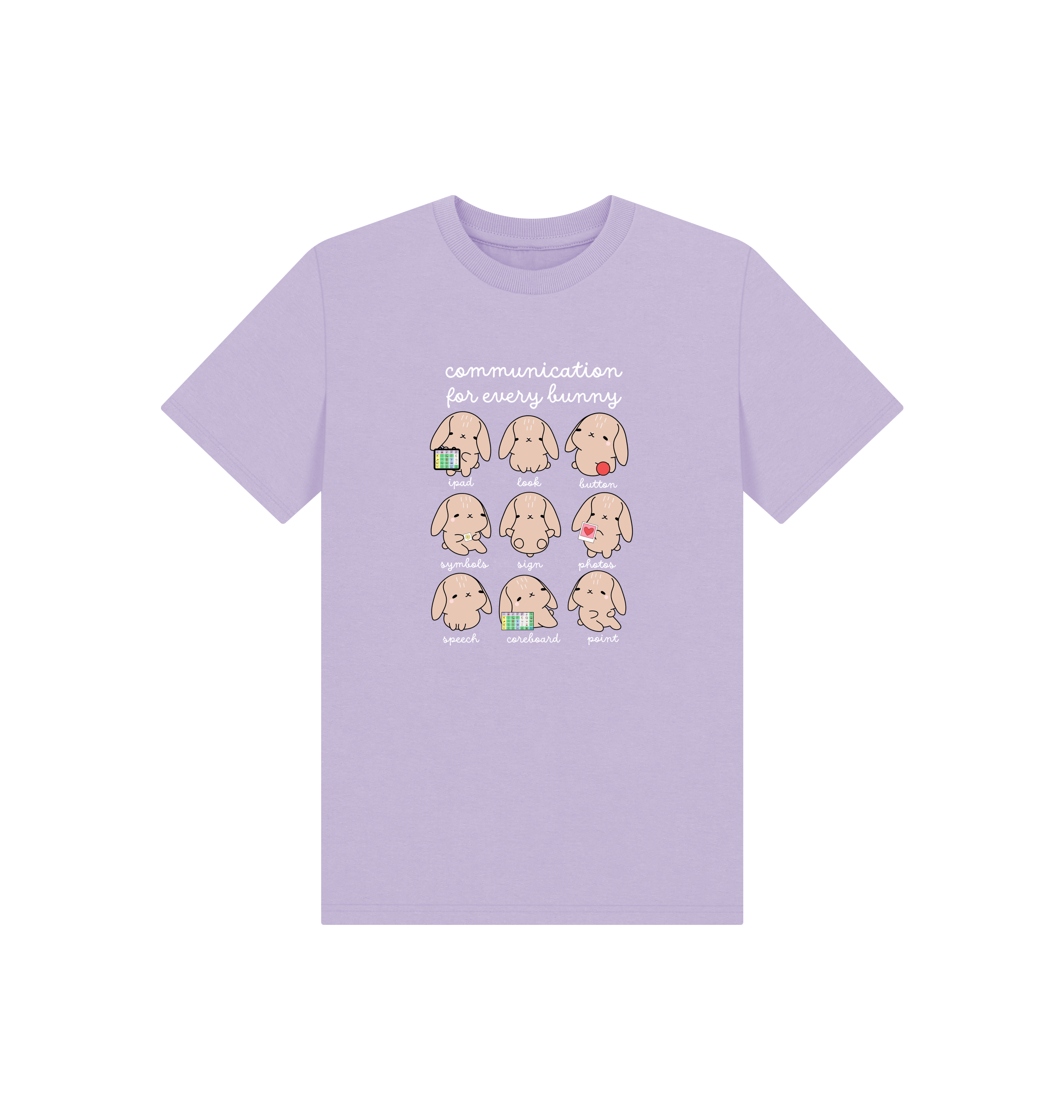 Soft Lilac Printed Kids T-Shirt Front