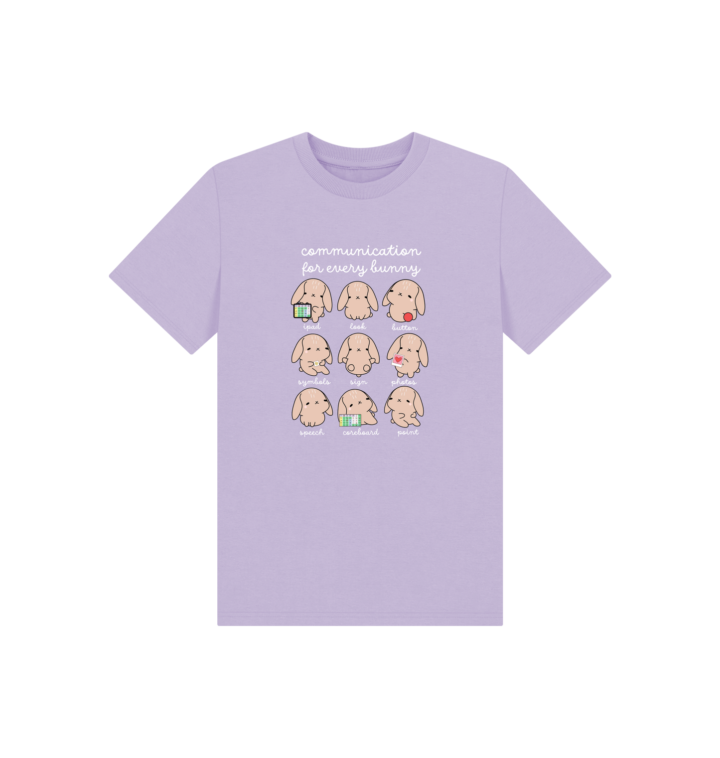 Soft Lilac Printed Kids T-Shirt Front