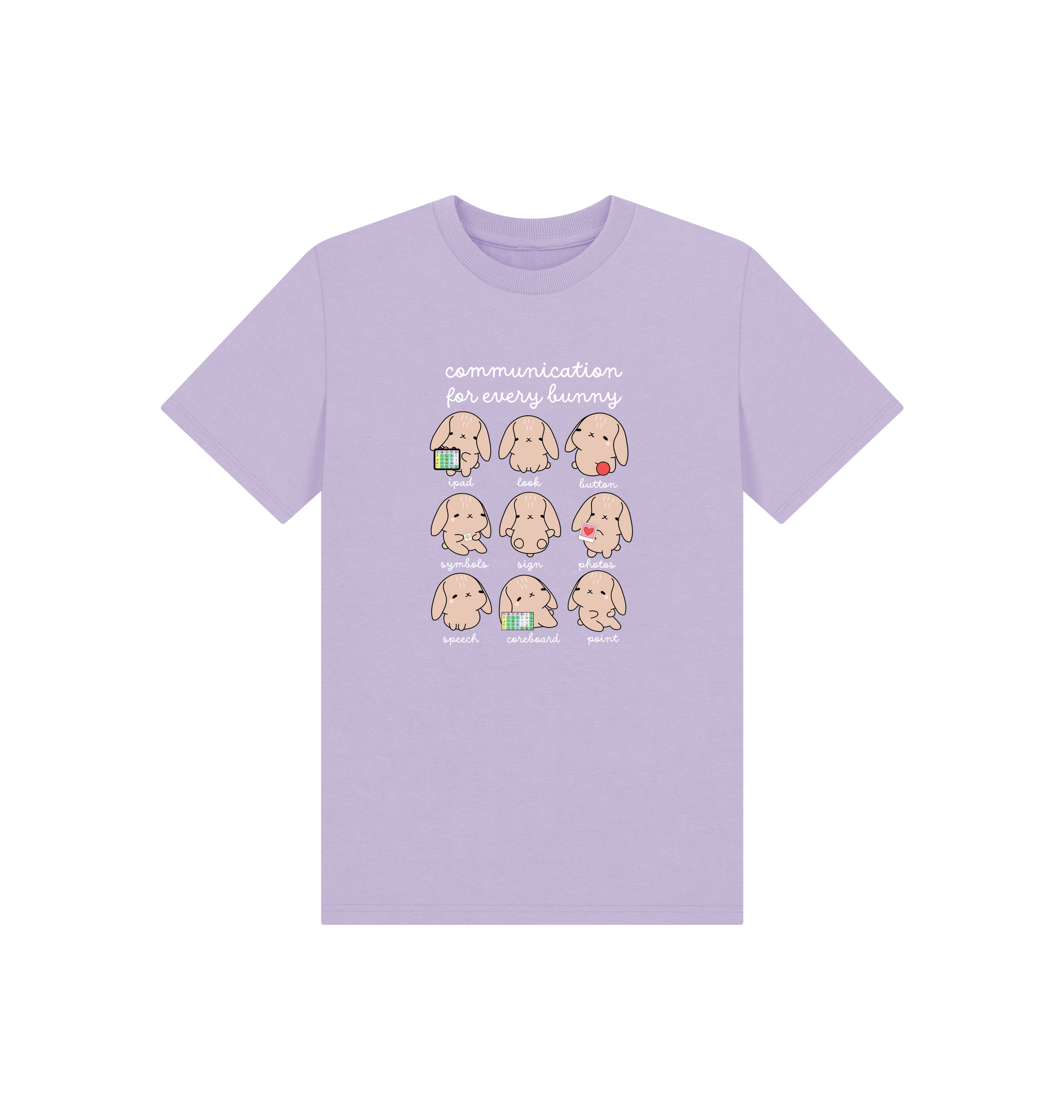 Soft Lilac Printed Kids T-Shirt Front