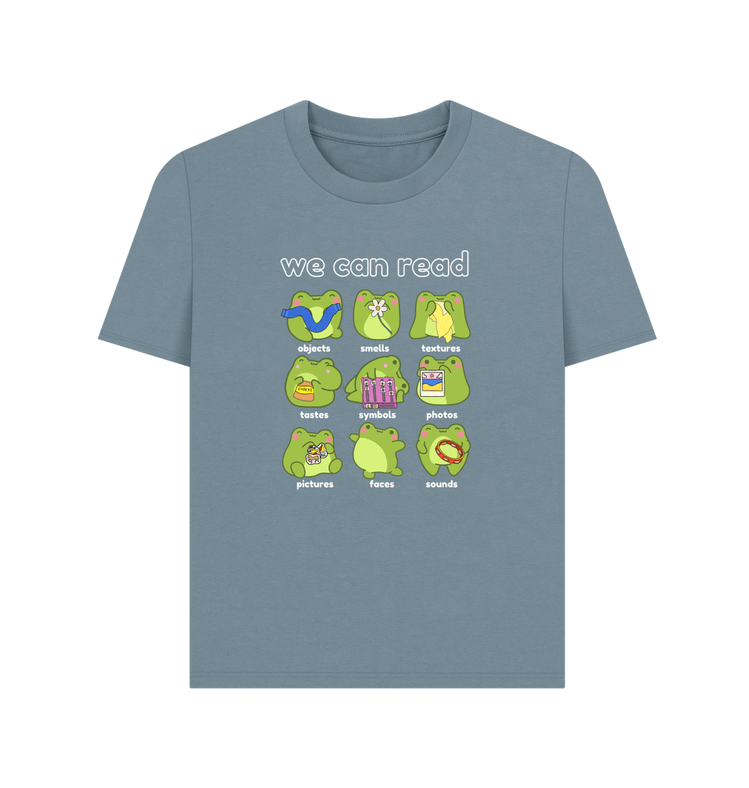 Stone Blue 'We can read' Women's Tee for World Book day