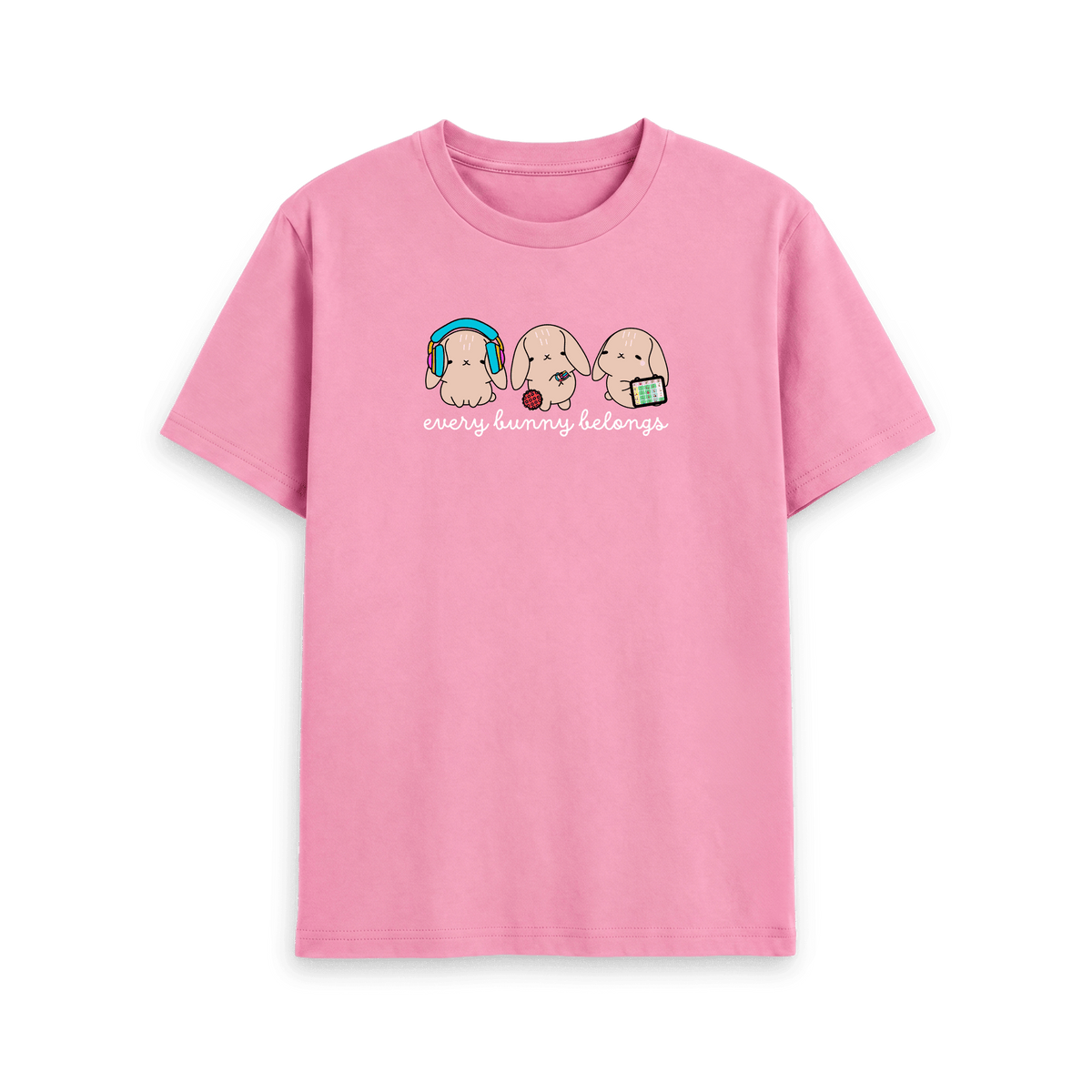 Rose Pink Printed T-shirt Front