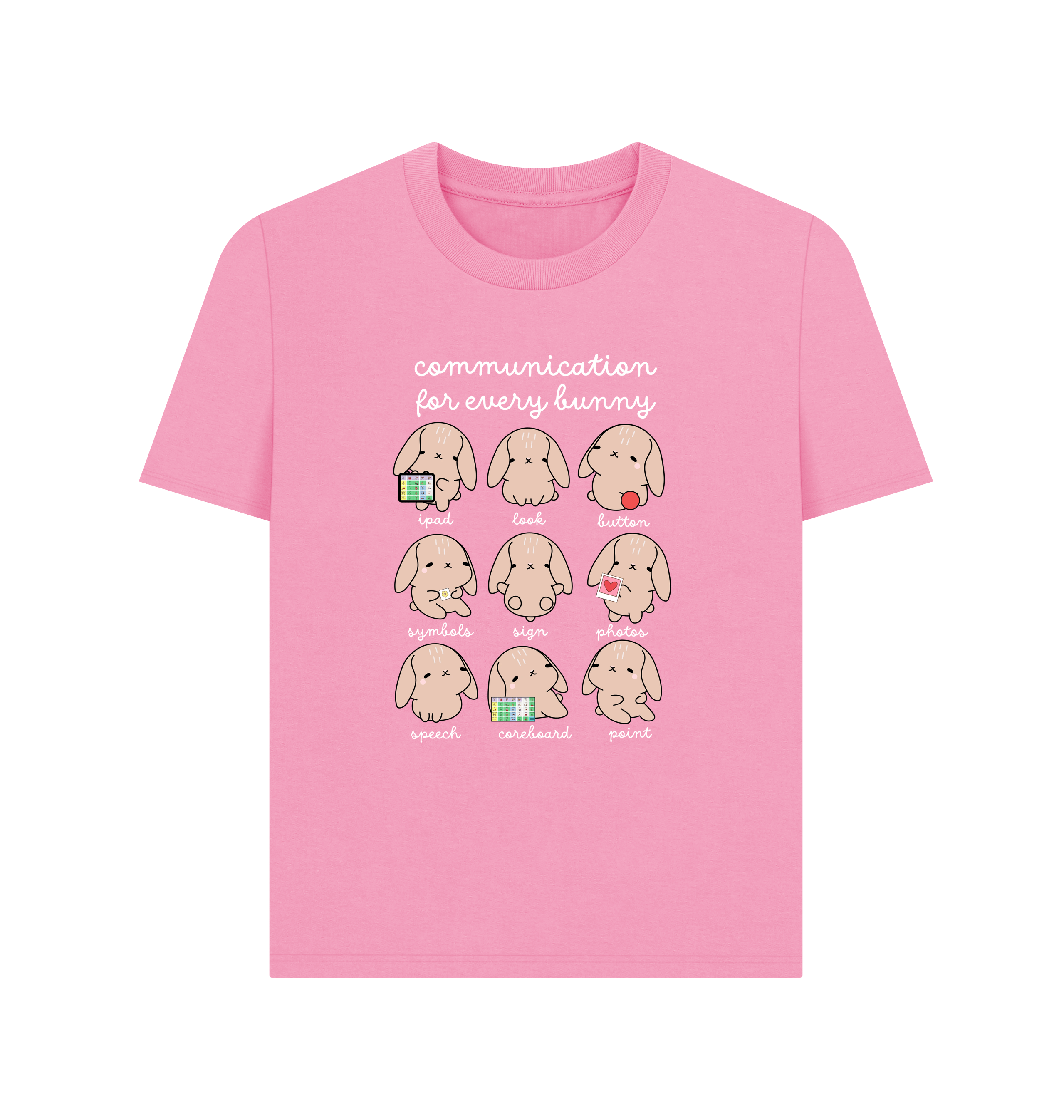 Rose Pink Printed T-shirt Front