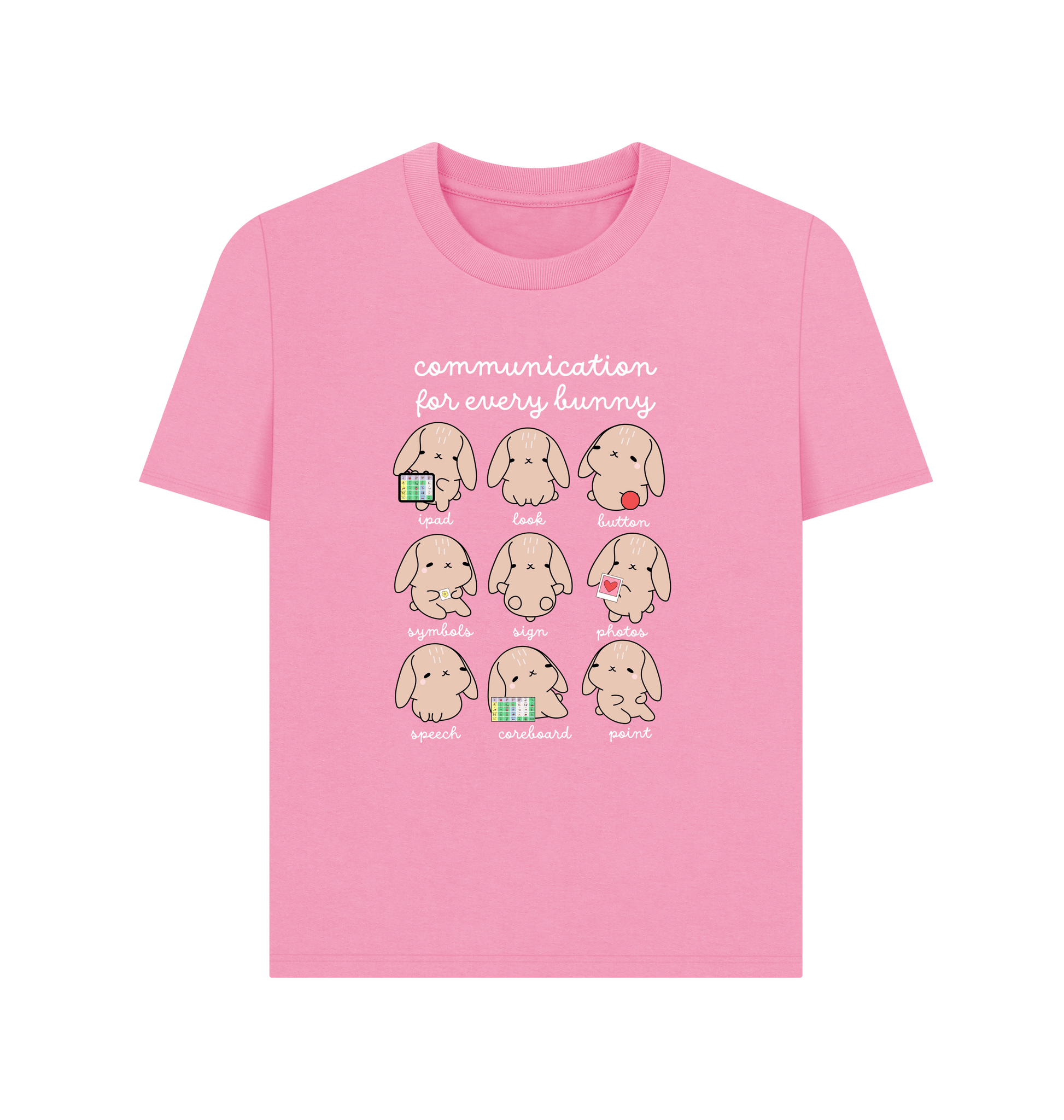 Rose Pink Printed T-shirt Front