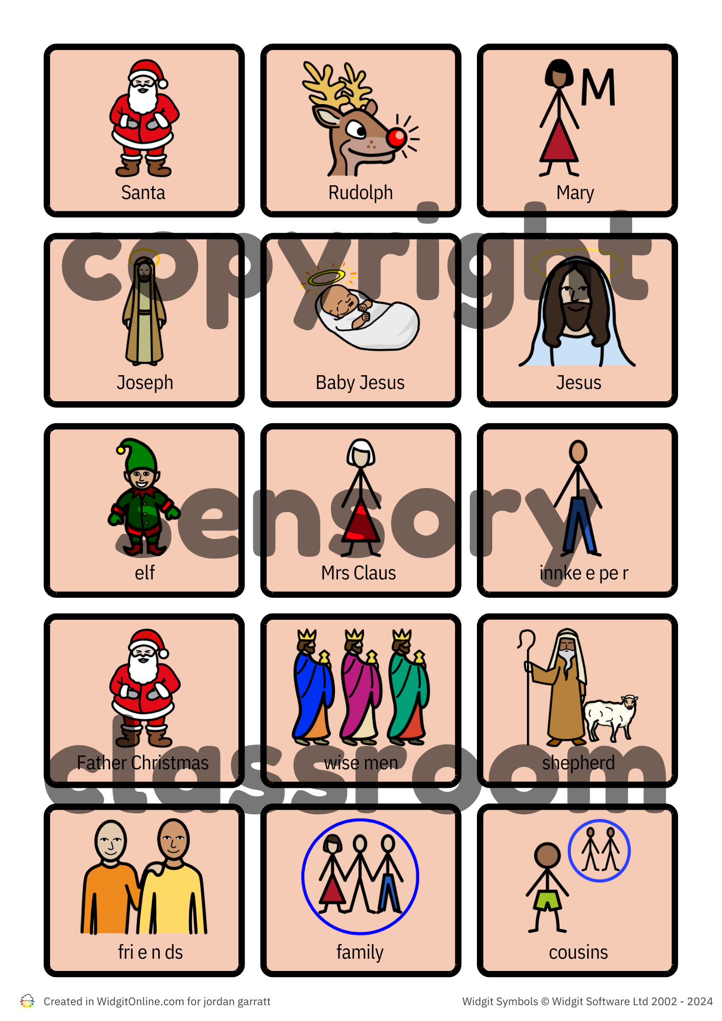 Christmas Symbols (colourful semantics)