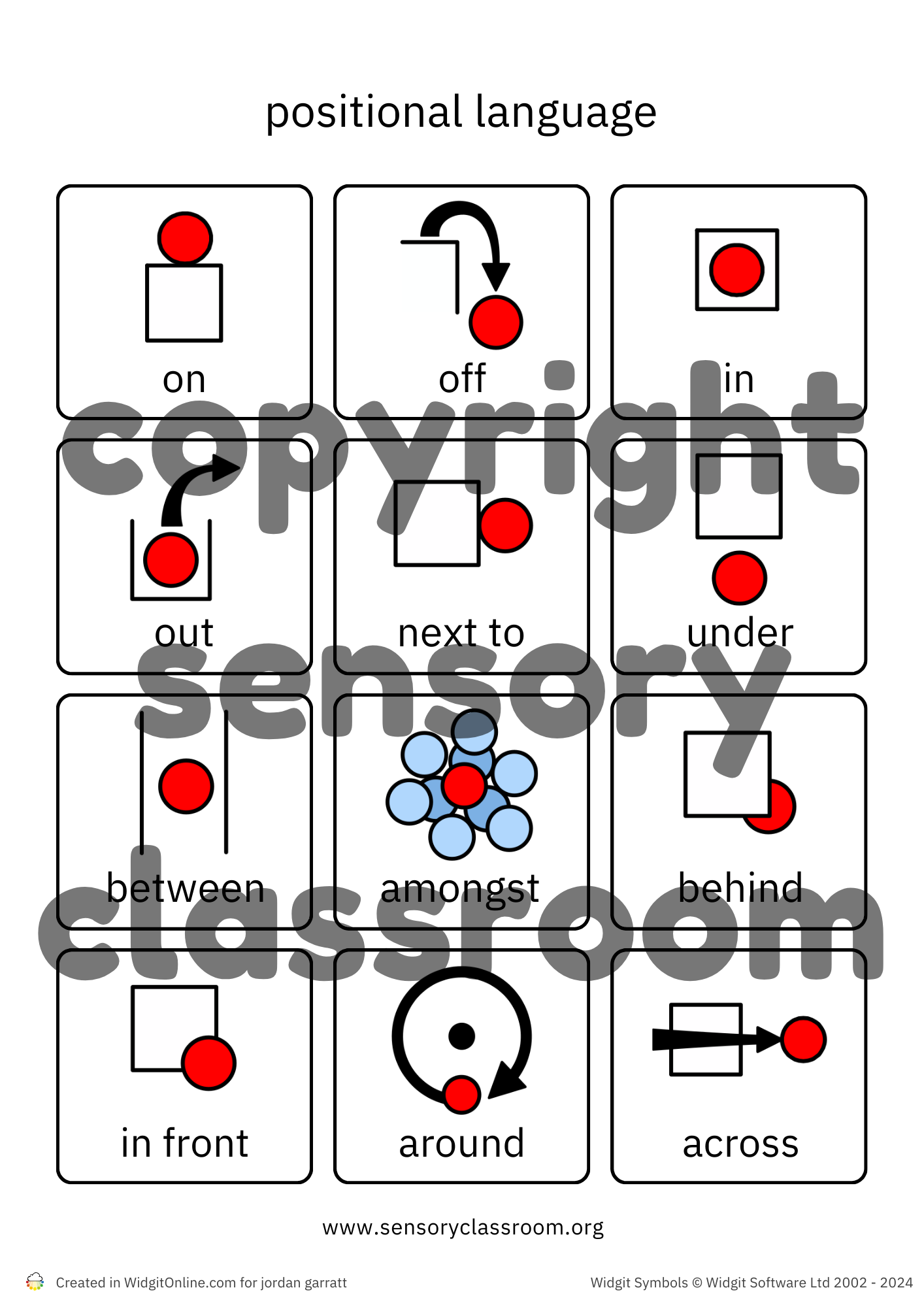 Positional Symbols – Sensory Classroom Ltd