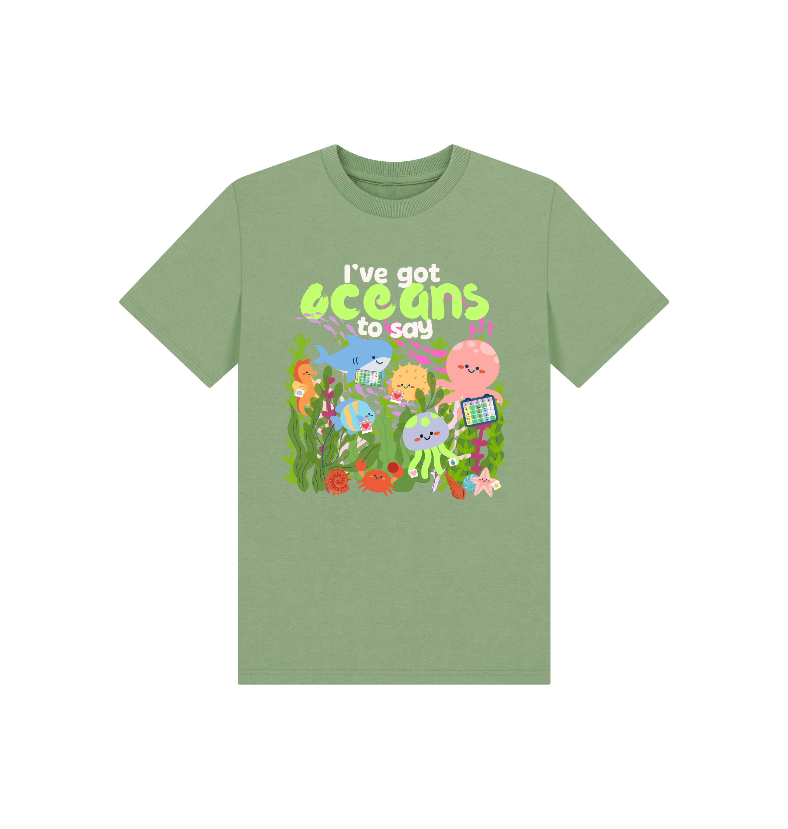 Sage Printed Kids T-Shirt Front