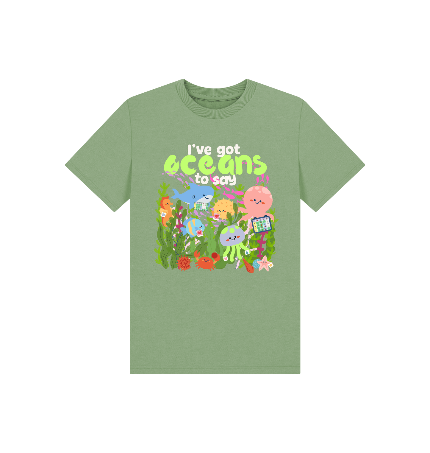 Sage Printed Kids T-Shirt Front