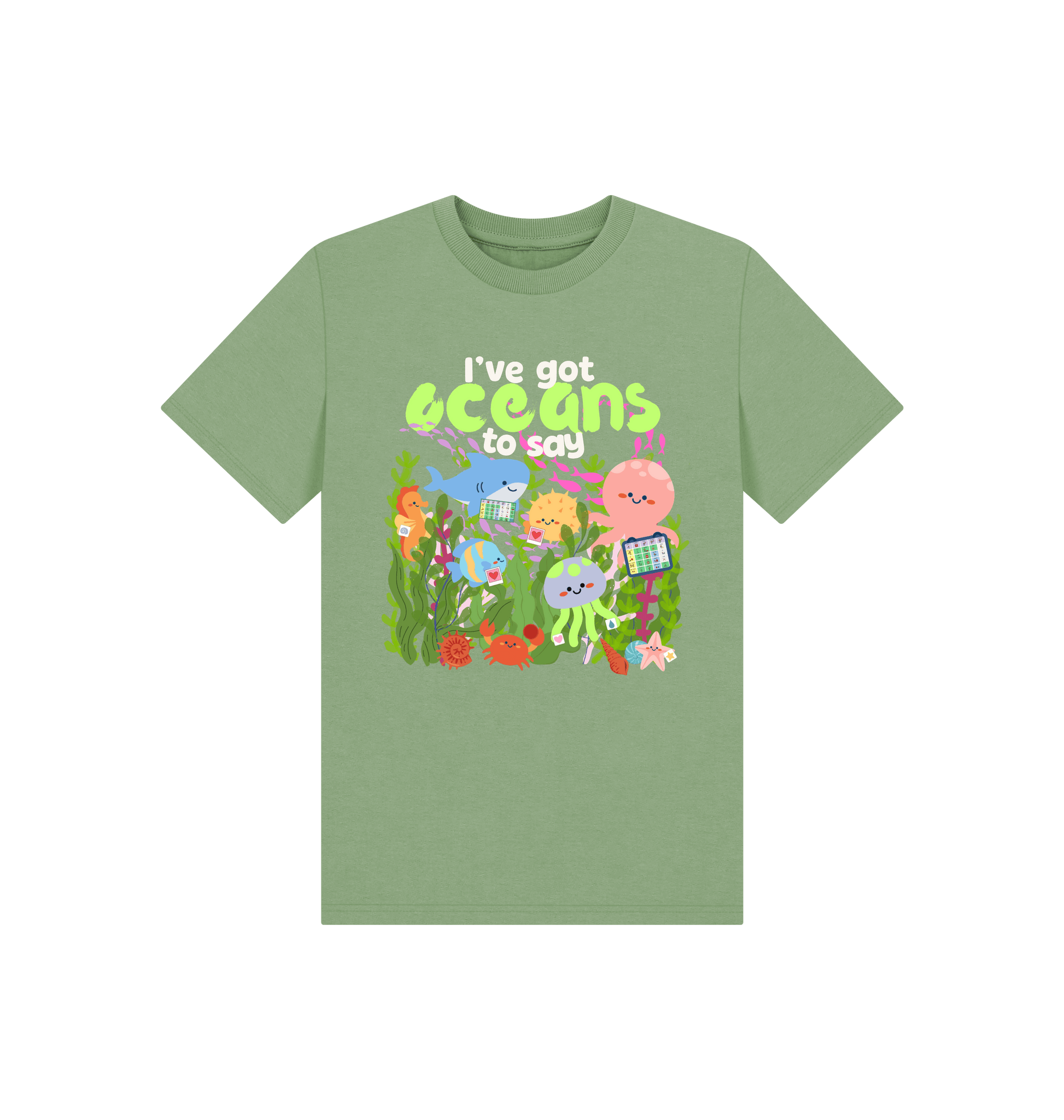 Sage Printed Kids T-Shirt Front