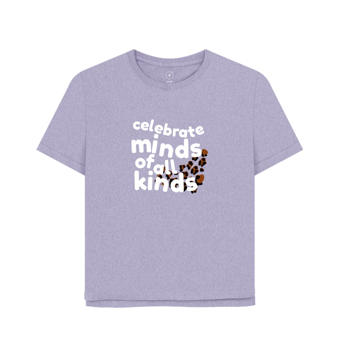 Lavender Celebrate Minds of all Kinds Oversized Women's Tee