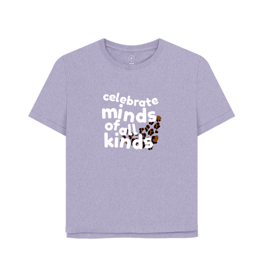 Lavender Celebrate Minds of all Kinds Oversized Women's Tee