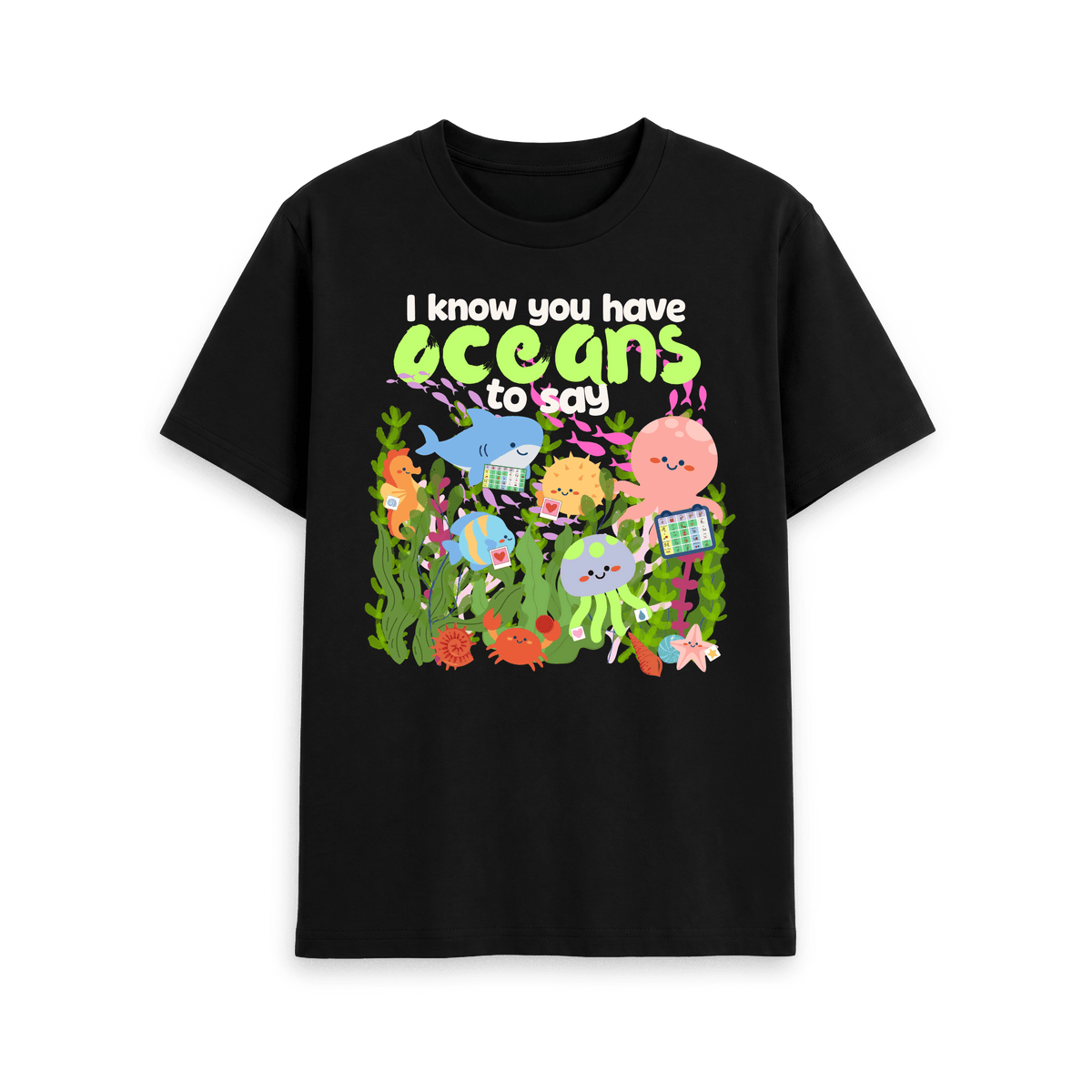Black Printed T-shirt Front