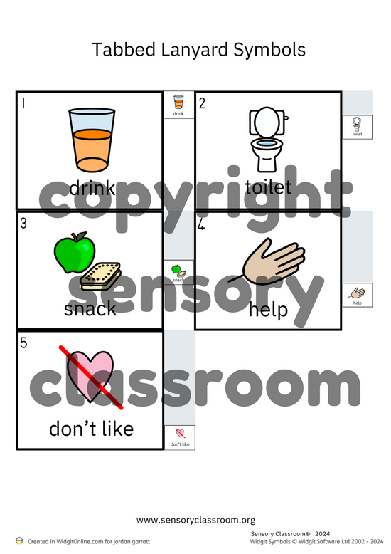 Palpable Symbol Editable Visual Symbols (tabbed) – Sensory Classroom Ltd