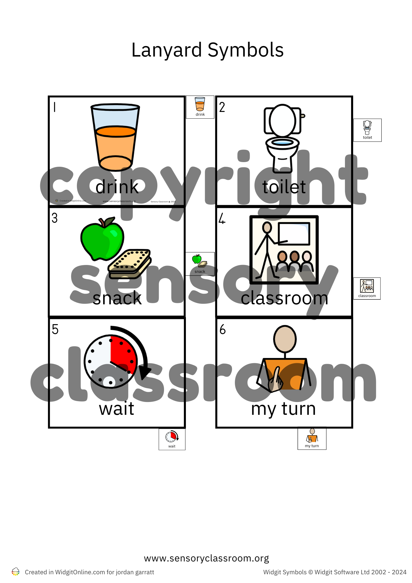 Core Word Lanyard Symbols