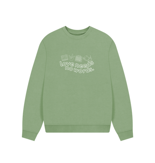 Sage Love Needs No Words Oversized Women's Sweater