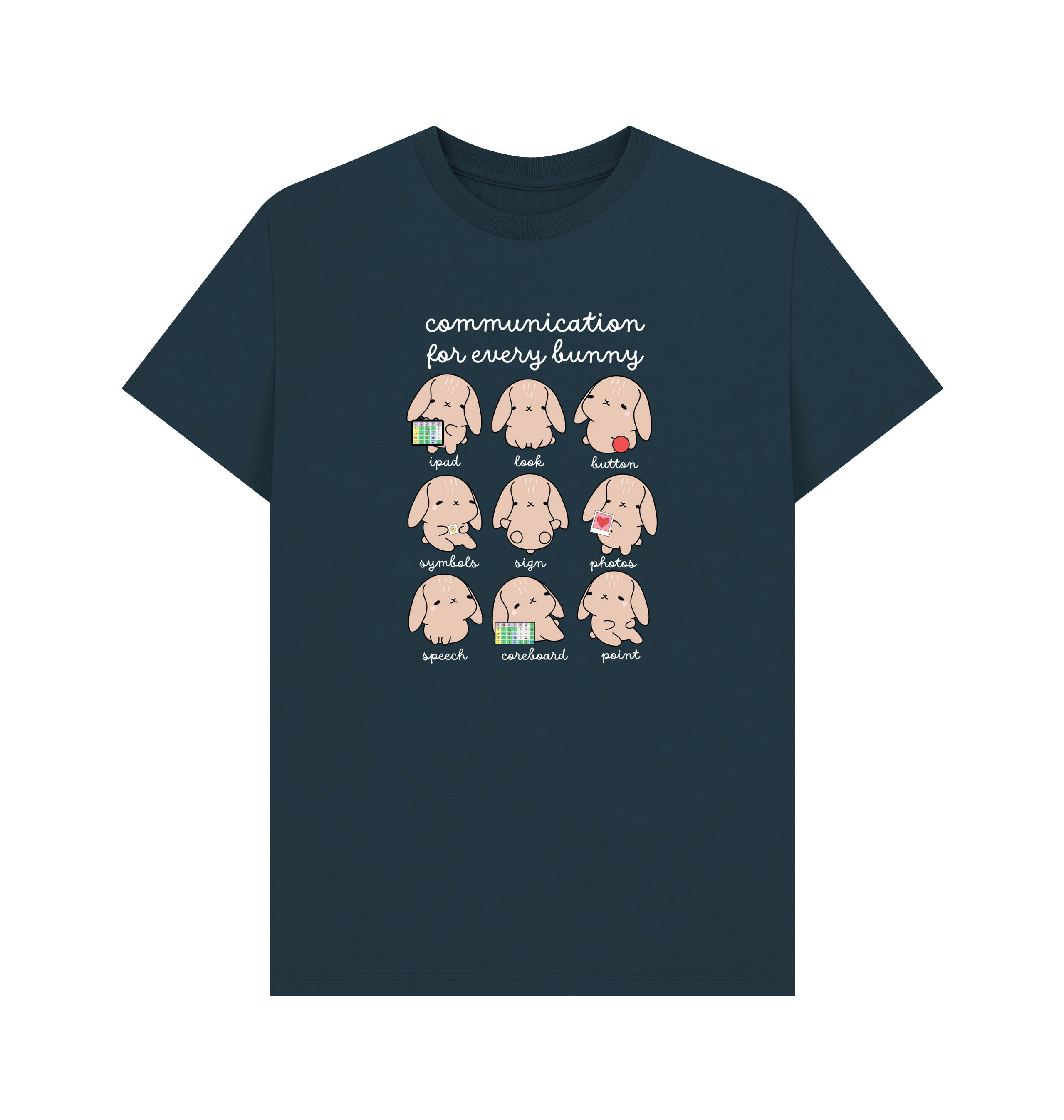 Denim Blue Printed T-shirt Front