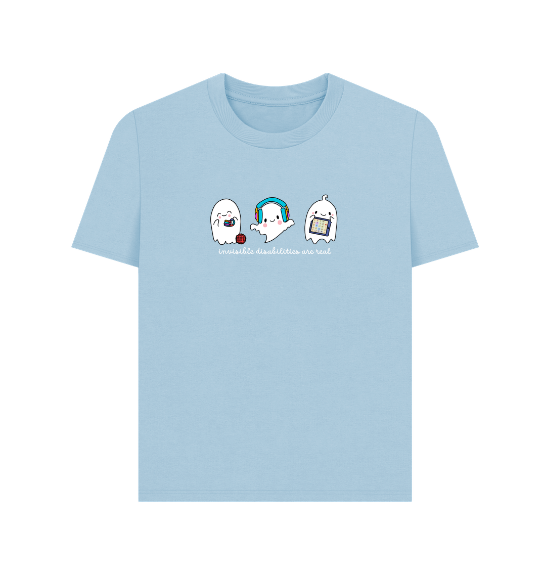 Milky Blue Printed T-shirt Front