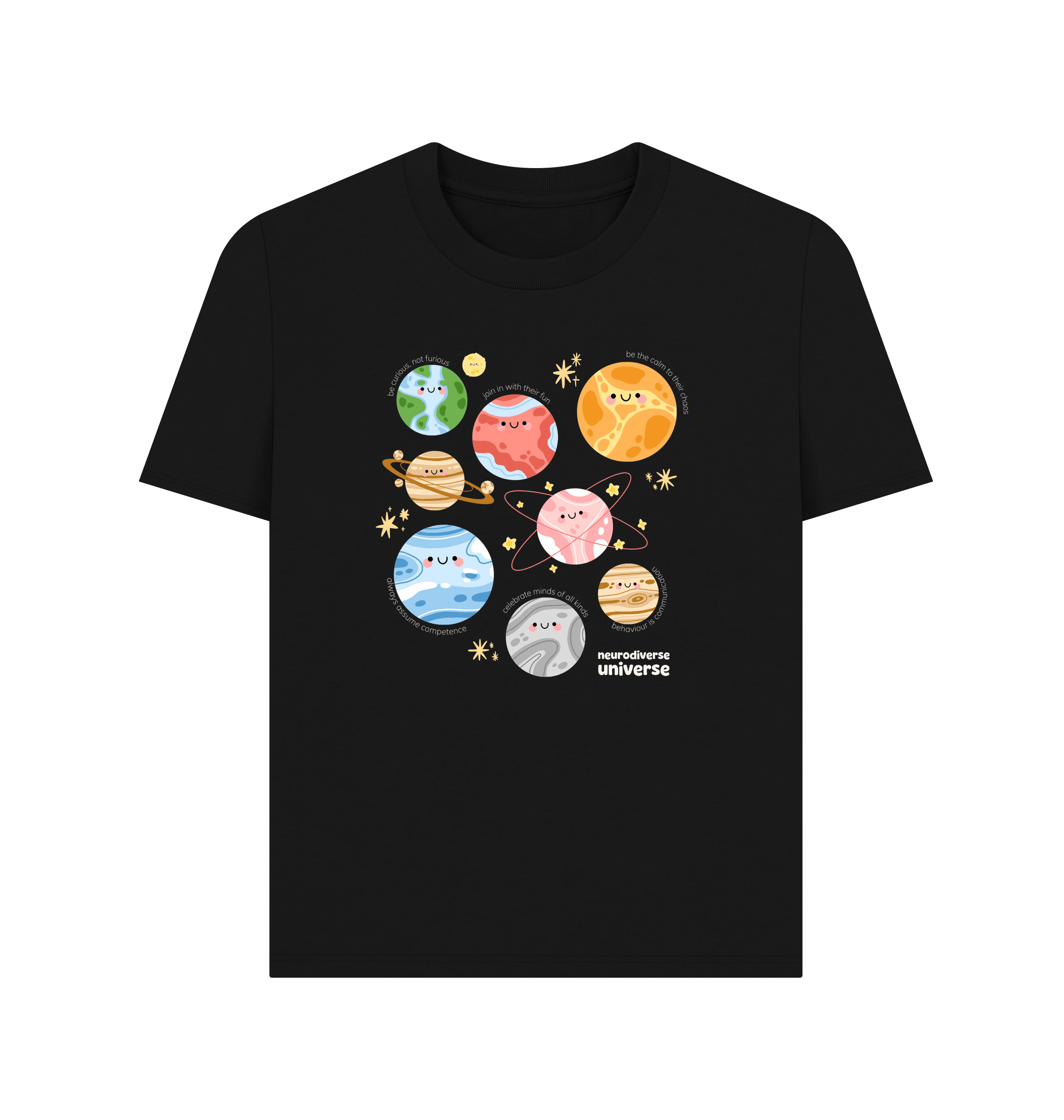 Black Printed T-shirt Front