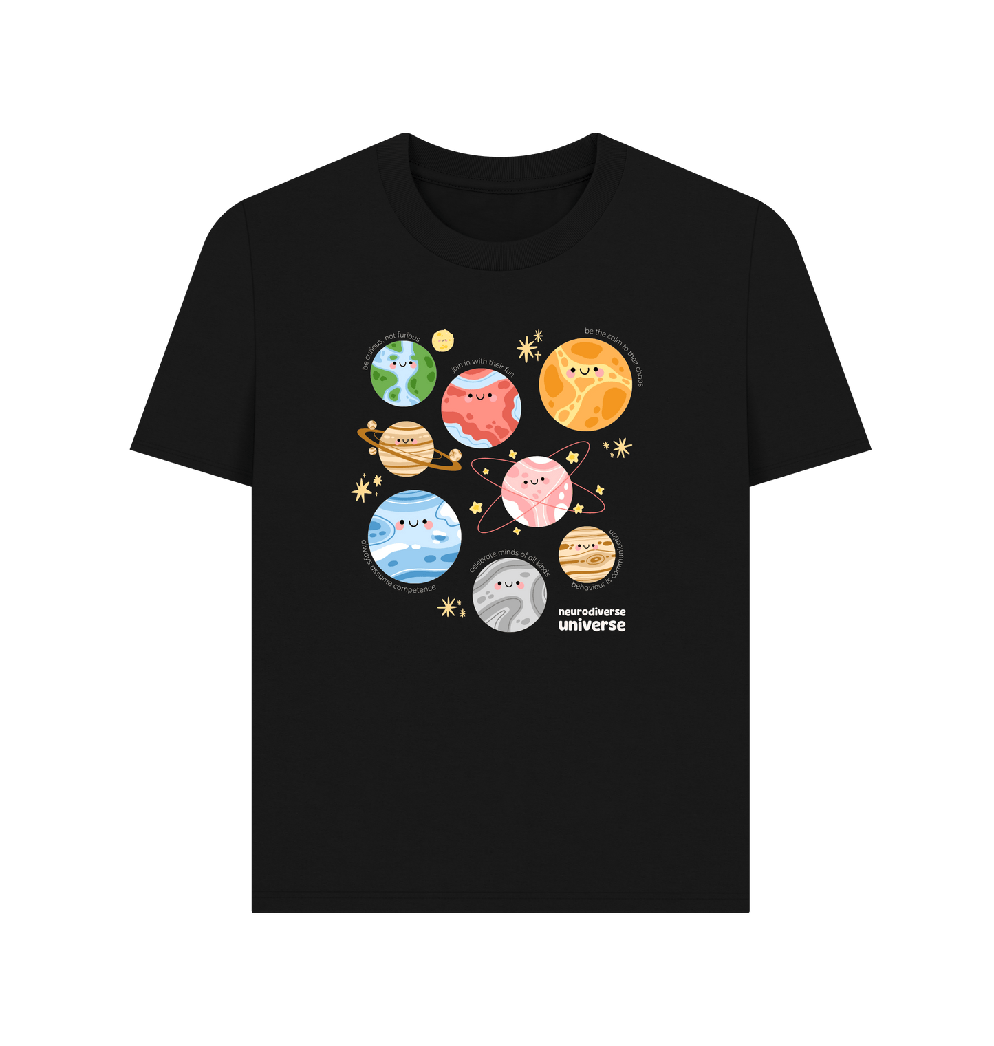 Black Printed T-shirt Front