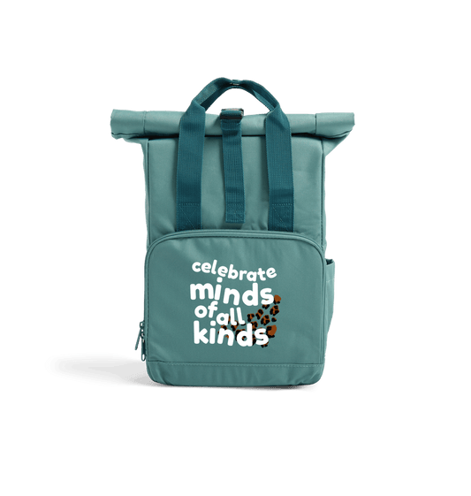 Sage Green Celebrate Minds of all Kinds mini rucksack