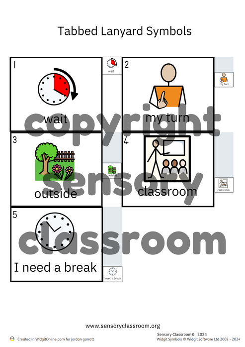 Editable Visual Symbols (tabbed) – Sensory Classroom Ltd