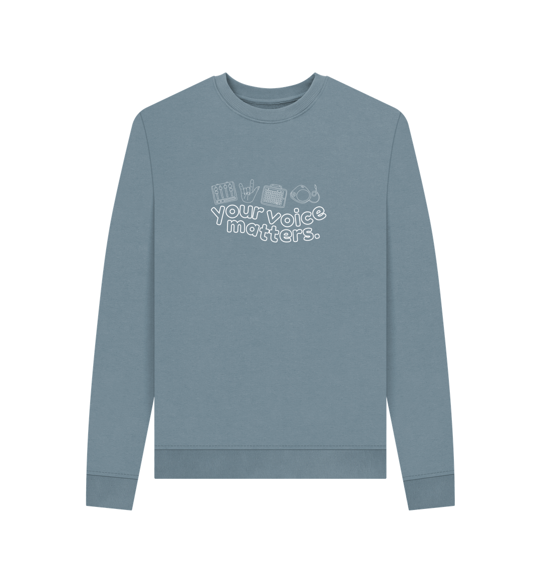 Stone Blue Your Voice Matters Women's Crewneck