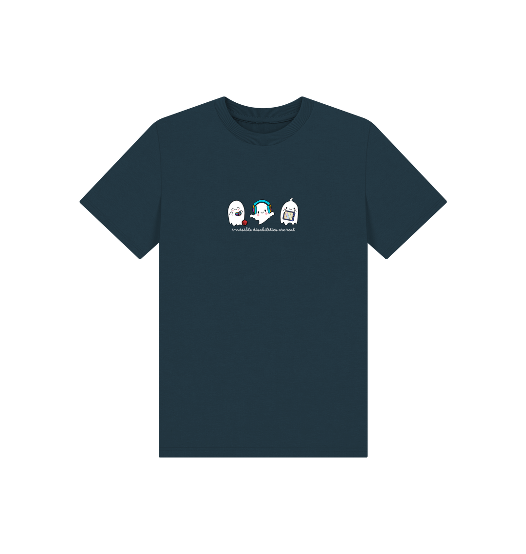 Denim Blue Printed Kids T-Shirt Front