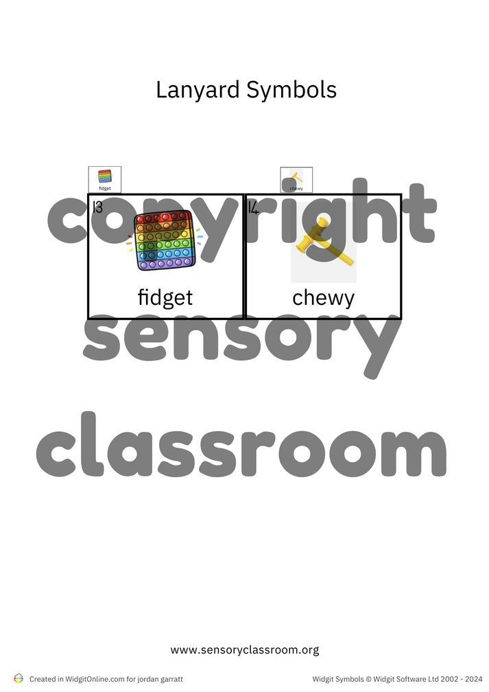 Lanyard Symbols Sets – Sensory Classroom