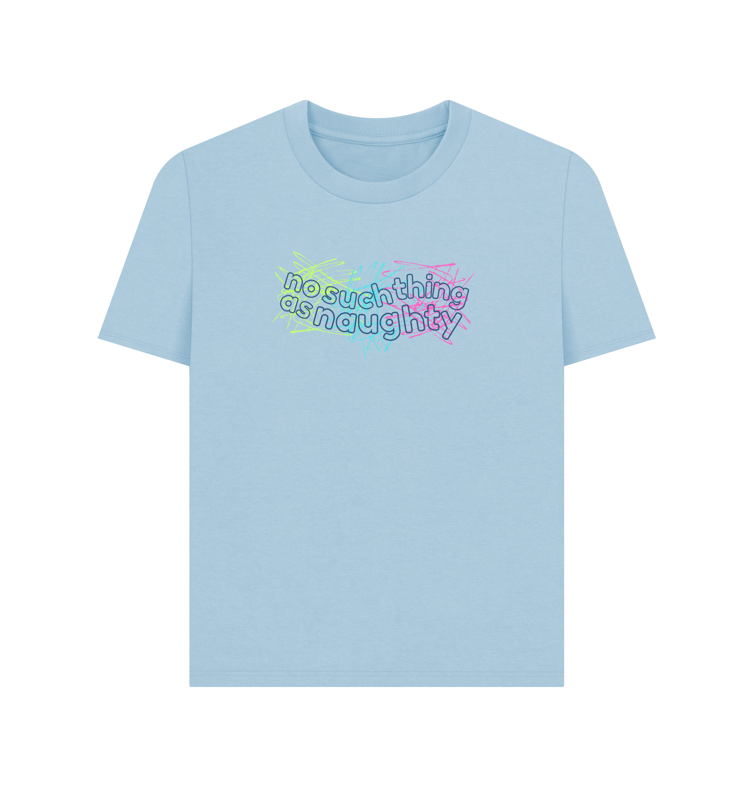 Milky Blue Printed T-shirt Front