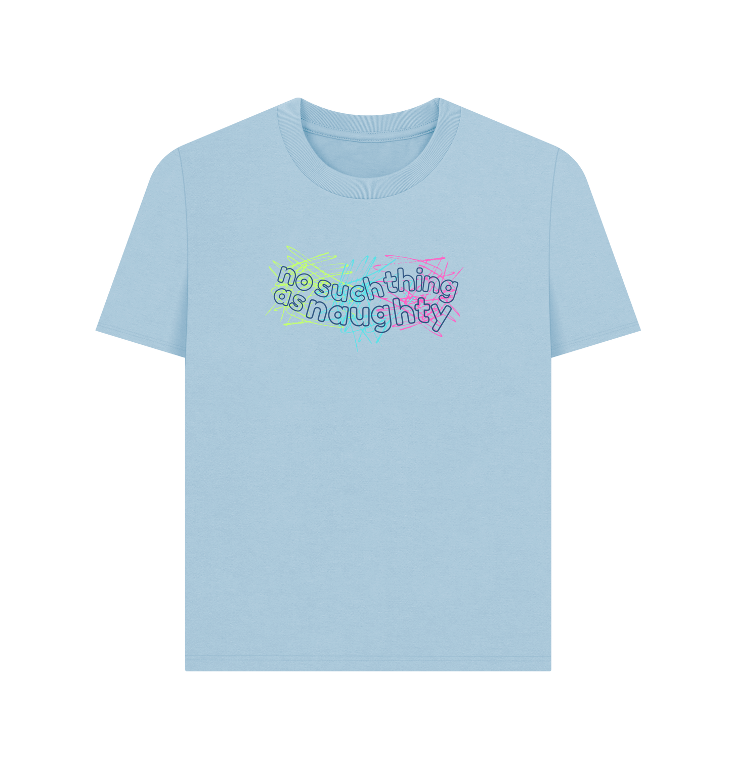 Milky Blue Printed T-shirt Front