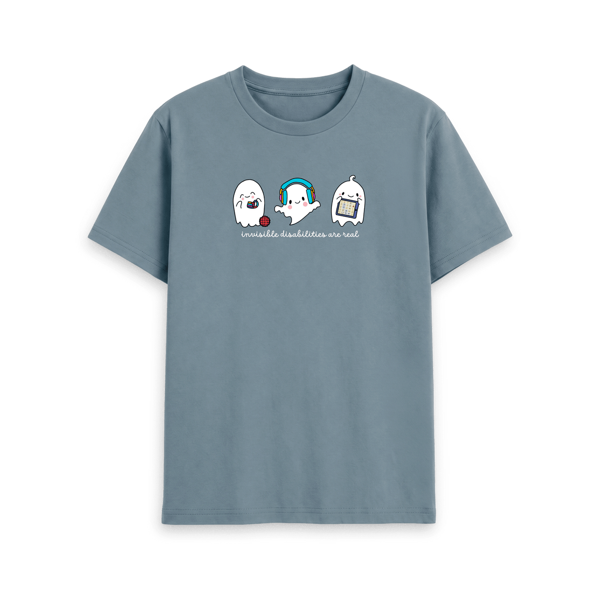 Stone Blue Printed T-shirt Front