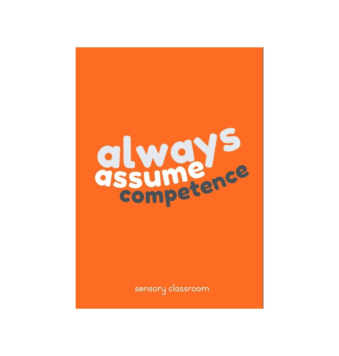 White Always Assume Competence postcard A6