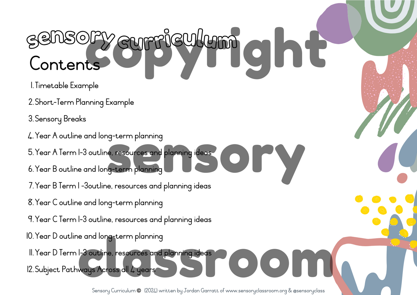 FULL Sensory Curriculum