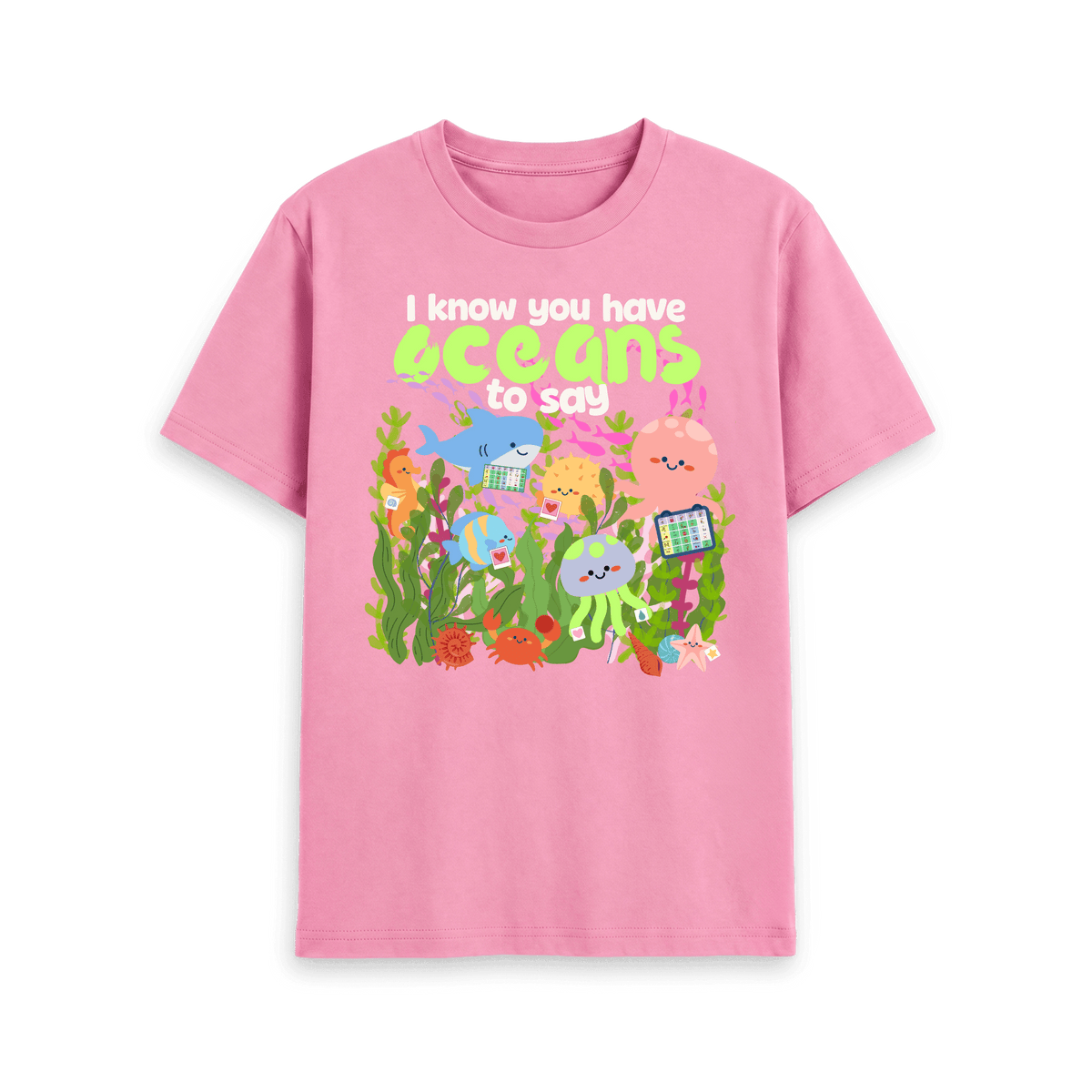 Rose Pink Printed T-shirt Front