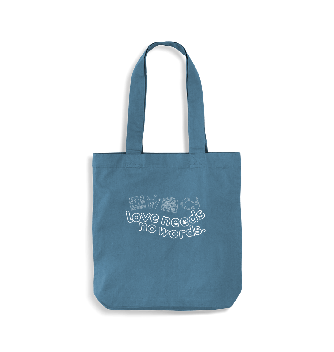 Airforce Blue Love Needs No Words tote